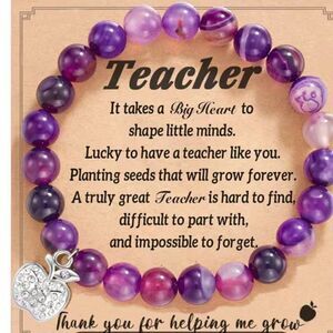 NEW Teacher's Day Apple Pendant Bracelet, Stone Bracelet | Back To School Gift